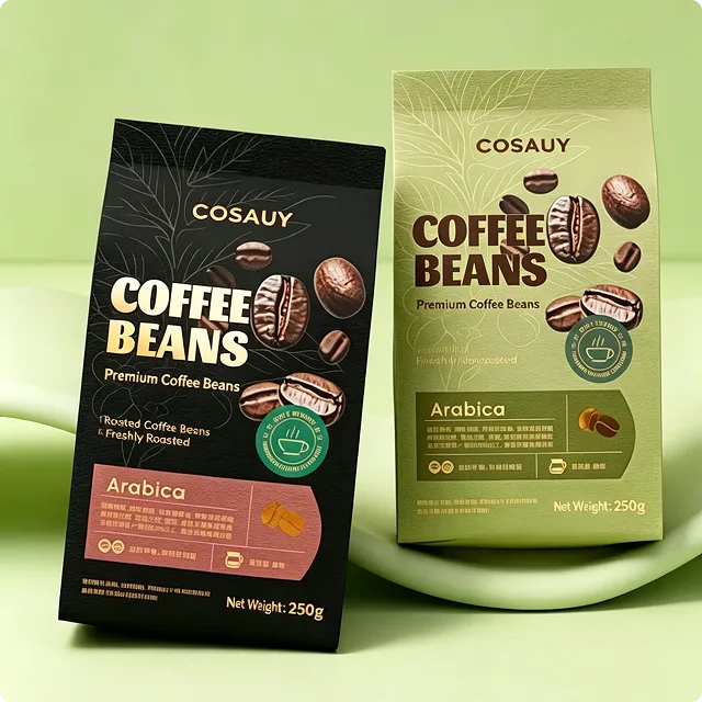 Flat Bottom Coffee Bag with Degassing Valve
